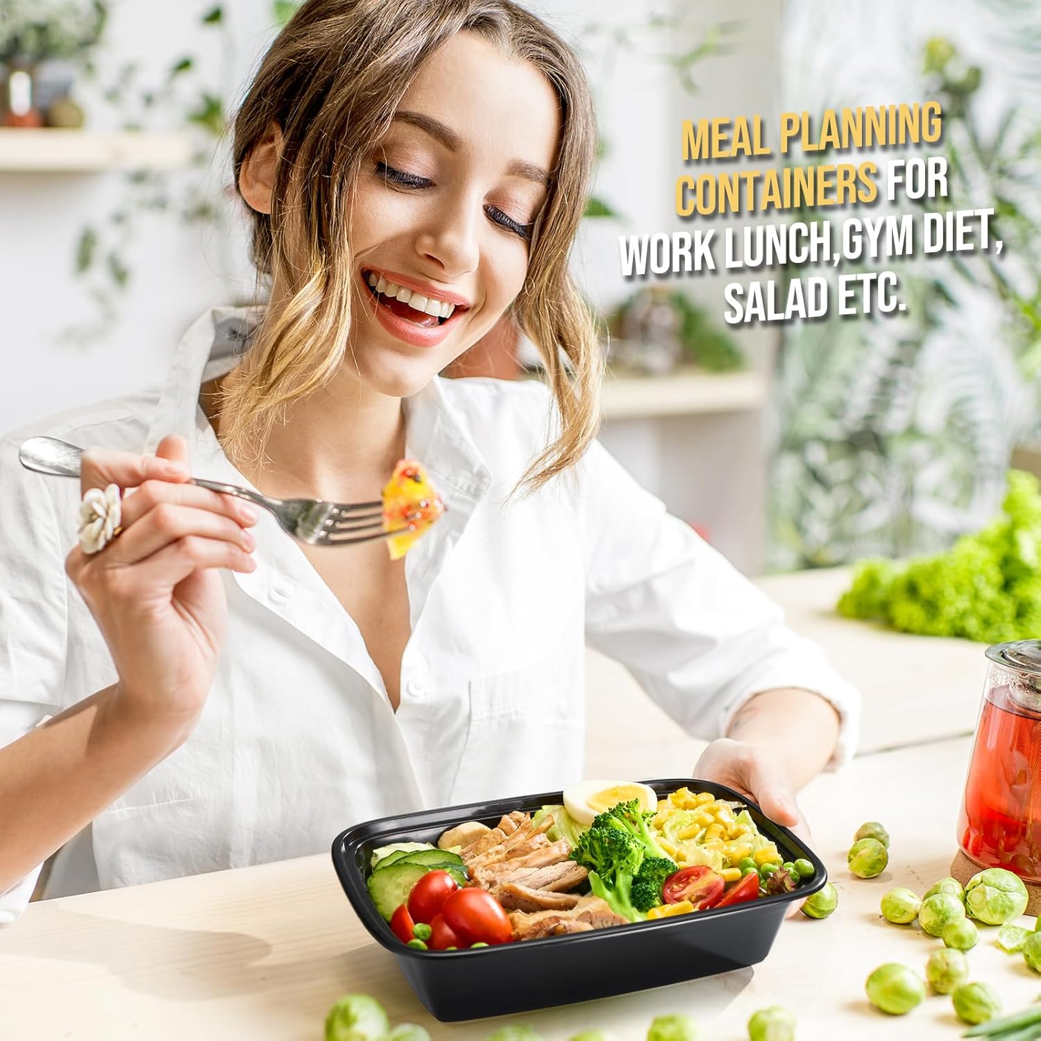 50 Pack 34OZ Meal Prep Container Upgrade Durable Food Storage Containe