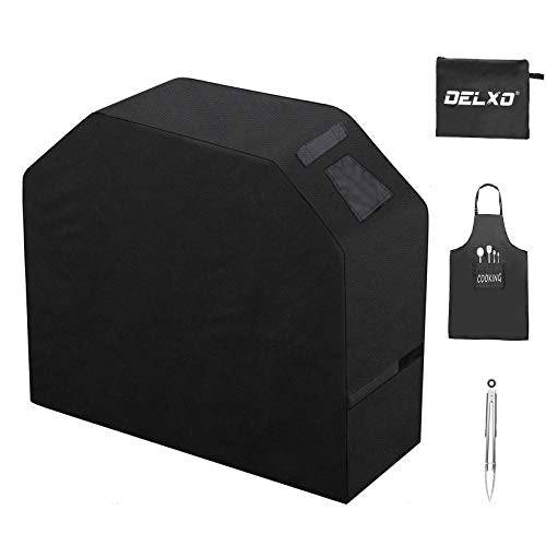 DELXO Grill Cover for Weber Genesis II 3 Burner & Genesis 300 Series & Genesis II LX 300 Series Gas Grills, 58 inch 600D Heavy Duty UV & Weather Resistant, Rip-Proof Waterproof BBQ Gas Grill Cover - delxousa