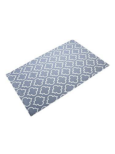 Delxo Door Mats, 27.5"x43.5" Cotton Hand-Woven Washable Door Rugs. Quatrefoil Pattern,Great for Indoor, Outdoor,Front Door,Bedroom,Laundry. Grey and White - delxousa