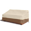 Delxo 2 Seater Patio Sofa Cover Waterproof Outdoor Sofa Cover Anti-UV Patio Furniture Sofa Cover with Elastic Hem and Padded Handles, Air Vents in Beige - delxousa