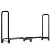 Delxo 8FT Firewood Log Rack Indoor Outdoor Heavy Duty Log Holders for Fire wood Wrought Iron Firewood Holders Lumber Storage Stacking Black Logs Bin Holder for Fireplace Tool Accessories - delxousa
