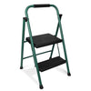 Delxo 2 Step Ladder-2 Step Folding Step Stool for Adults with Longer Cushioned Handle & Widen Textured Steps,Lightweigh But Heavy Duty 2 Step Stool, Hold up to 330lbs Green 2Ft - delxousa