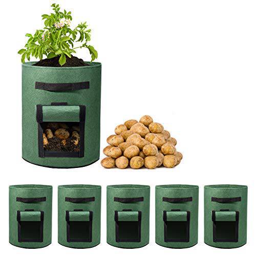 Sel Natural 2 Pack 10 Gallon Garden Potato Grow Bags with Windows