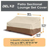 Delxo 2 Seater Patio Sofa Cover Waterproof Outdoor Sofa Cover Anti-UV Patio Furniture Sofa Cover with Elastic Hem and Padded Handles, Air Vents in Beige - delxousa
