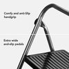 Delxo Folding Step Stool- 2 Step Ladder with Anti-Slip Pedal, Hold Up to 330LBS Lightweight and Multi-Use for Household and Kitchen Small 2 Step Stool Steel Grey - delxousa