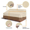 Delxo 2 Seater Patio Sofa Cover Waterproof Outdoor Sofa Cover Anti-UV Patio Furniture Sofa Cover with Elastic Hem and Padded Handles, Air Vents in Beige - delxousa