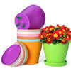 Delxo 8 Pcs 5.5" Plastic Plants Nursery Pots Reusable Plant Seeding Nursery Pot ，Colorful Flower Plant Container Seed Starting Pots with Pallet,8 Colors - delxousa