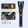 DELXO Rechargeable Flashlights High Lumens 100000 Lumen Flashlight, Upgraded With P90 LED Tactical Flash light with 26650 Battery,IP65 Waterproof for Emergency Camping - delxousa