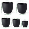 Delxo 5pcs Plant Pots，Flower Pots Indoor with Saucers and Drainage Hole,Plastic Nursery Garden Pots for Plants,Flower.4/4.5/5.5/6.3/7 Inch Planter Pot Black - delxousa