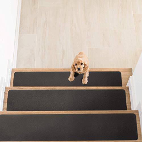 Delxo 14 Pack Non Slip Carpet Stair Treads Rug Non Skid Runner for Grip and Beauty. Safety Slip Resistant for Kids, Elders, and Dogs,Pre Applied Adhesive .6''x30'' (Grey) - delxousa