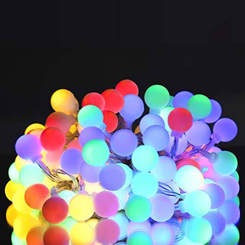 DELXO Globe String Lights with Remote, 50 LED Fairy Lights for Bedroom, Room Twinkle Lights, 8 Modes, Battery Power, Waterproof Decorative Lights for Outdoor Indoor Patio Christmas Party, Color - delxousa