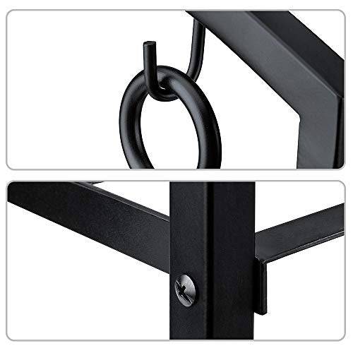 Syntrific Fireplace Log Rack with 4 Fireplace Tools Fireplace Log Holder for Indoor and Outdoor Heavy Duty Steel Black Fireplace Log Rack Wrought Iron Logs Bin Holder for Fireplace Tool Set - delxousa