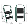 Delxo 2 Step Ladder-2 Step Folding Step Stool for Adults with Longer Cushioned Handle & Widen Textured Steps,Lightweigh But Heavy Duty 2 Step Stool, Hold up to 330lbs Green 2Ft - delxousa