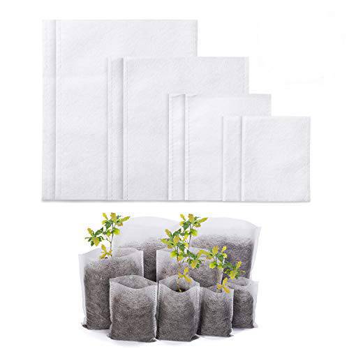 Delxo 400Pcs 4 Size Biodegradable Non-Woven Nursery Bags Plant Grow Bags Fabric Seedling Bags Home Garden Supply - delxousa