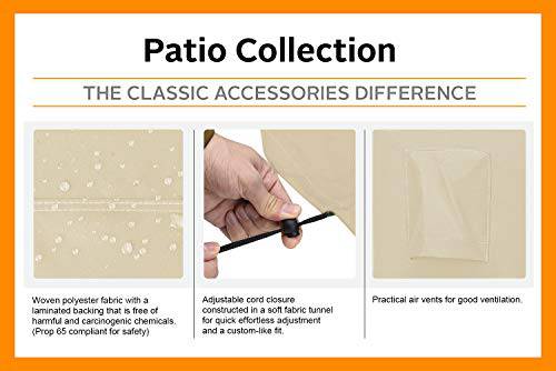 Delxo 2 Seater Patio Sofa Cover Waterproof Outdoor Sofa Cover Anti-UV Patio Furniture Sofa Cover with Elastic Hem and Padded Handles, Air Vents in Beige - delxousa