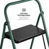 Delxo 3 Step Folding Step Ladder, Heavy Duty &Portable Step Stool for Adults with Longer Cushioned Handle & Widen Textured Steps,Hold up to 330lbs Green - delxousa