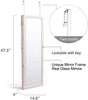 Delxo Jewelry Armoire With Mirror For Door, Over The Door Mirror Jewelry Cabinet, Wall Jewelry Organizer, Over Door Mirror With Jewelry Storage, Lockable Large Full Length Mirror With Storage, White - Delxo
