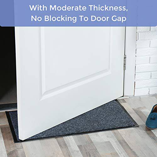 Delxo 2-Pack Striped Door Floor Mat - 18"x30", Indoor Outdoor Rug Entryway Welcome Mats with Rubber Backing for Shoe Scraper, Ideal for Inside Outside High Traffic Area (Grey) - delxousa