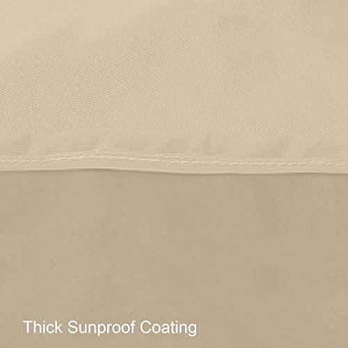 Delxo 2 Seater Patio Sofa Cover Waterproof Outdoor Sofa Cover Anti-UV Patio Furniture Sofa Cover with Elastic Hem and Padded Handles, Air Vents in Beige - delxousa