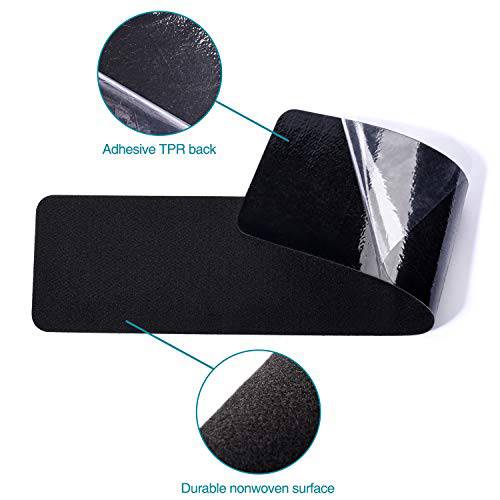 Delxo Non Slip Carpet Stair Treads, Set of 7, Rug Non Skid Runner for Grip and Beauty. Safety Slip Resistant for Kids, Elders, and Dogs,Pre Applied Adhesive .6''x30'' (Black) - delxousa