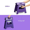 Delxo 13 Inch Folding Step Stool,1 Pack Plastic Stool in Purple,Extra-Thicken Kitchen Step Stool,Non Slip 2021 Strengthen Plastic Stepping Stool for Kids & Adults - delxousa