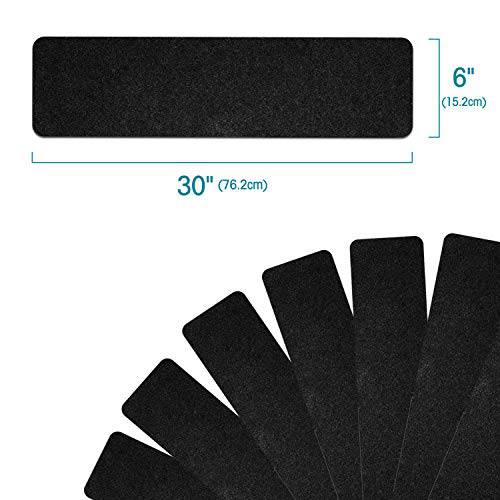 Delxo Non Slip Carpet Stair Treads, Set of 7, Rug Non Skid Runner for Grip and Beauty. Safety Slip Resistant for Kids, Elders, and Dogs,Pre Applied Adhesive .6''x30'' (Black) - delxousa