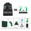 Delxo 100Ft Expandable Garden Hose Kit Include 7,Flexible Water Hose with 9-Function High-Pressure Metal Spray Nozzle, Leakproof Design 3/4 Solid Brass Fittings Lightweight But Heavy Duty Hose Green - delxousa