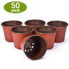 Delxo 50 Pcs 6 Inch Plants Nursery Pots Reusable Plant Seeding Nursery Pot Waterproof Plastic Pots Seed Starting Pots - delxousa