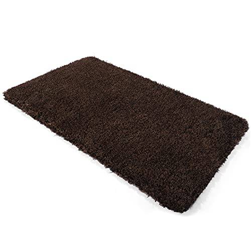 Delxo 24 x 36 Inch Magic Doormat Absorbs Mud Doormat No Odor Durable Anti-Slip Rubber Back Low-Profile Entrance Door Mat Large Cotton Shoe Scraper Pet Mat Machine Washable (Dark Brown) - delxousa