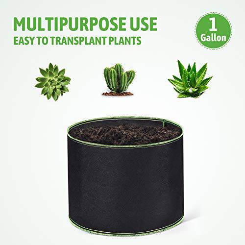 Delxo 20-Pack 1 Gallon Grow Bags Heavy Duty Aeration Fabric Pots Thickened Nonwoven Fabric Pots Plant Grow Bags - delxousa