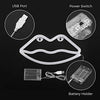 DELXO Lips Neon Lights, Neon Signs for Wall Decor, 3 AA Battery/USB Powered, LED Neon Decorative Light Makeup Room Decor for Christmas, Birthday Party, Kids Room, Living Room, Bedroom Decorations, - delxousa
