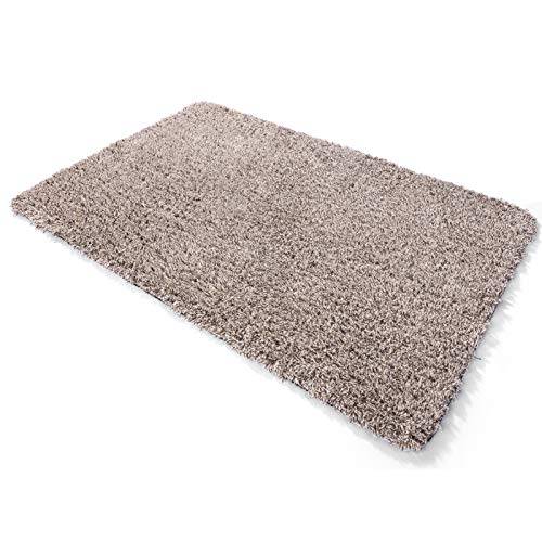 Delxo Doormat 24''x36''Absorbs Mud Magic Doormat No Odor Durable Anti-Slip Rubber Back Low-Profile Entrance Door Mat Large Cotton Shoe Scraper Pet Mat Machine Washable in Beige - delxousa