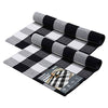 Delxo 2-Pack Cotton Buffalo Plaid Rug,24"x36" Hand-Woven Indoor or Outdoor Rugs for Layered Door Mats Washable Carpet for Front Porch/Kitchen/Farmhouse/Entryway (Black&White) - delxousa