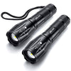DELXO Flashlights High Lumens, Tactical Flash Light 2 Pack, LED Handheld Flashlights With 5 Modes, Zoomable, Water Resistant, EDC Flashlight for Camping, Outdoor, Emergency, Hiking, Survival - delxousa
