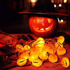 Delxo Halloween Decorations String Lights, 20 LED Pumpkin String Lights 9.8 Feet for Halloween Party Outdoor & Indoor, Battery Powered 2 Modes Steady/Flickering Lights Waterproof Decorate Pumpkin - delxousa