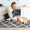 Delxo Kitchen Rugs and Mats Set,2 Pieces Super Absorbent Microfiber Kitchen Carpets and Rugs Machine Washable Non Slip Rug Mats for Kitchen,Floor,Bathroom,Sink,Laundry in Black,17"X24"+17"X48" Grey - delxousa