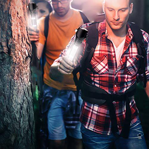 Delxo Patriot Flashlight, Handheld Solar Powered Tactical Flashlights Cell Phone Charger, USB Rechargeable Waterproof Car LED Flash Light with 18650 Battery, Multi Function for Emergency - delxousa