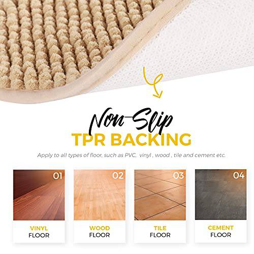 Delxo Indoor Durable Chenille Door mat 30"X46" Extra Large,Soft and Absorbent Machine Wash and Dry Inside Mats, Low-Profile Rug Doormats for Pet,Dog,Entry,Back Door, High Traffic Areas, Beige - delxousa