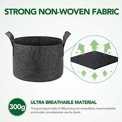 Delxo 12-Pack 15 Gallon Grow Bags Heavy Duty Aeration Fabric Pots Thickened Nonwoven Fabric Pots Plant Grow Bags Grey - delxousa