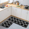 Delxo Kitchen Rug Set ,17"x48"+17"x24" Non Slip Machine Washable Kitchen Rugs and Mats Set Kitchen Mat Rug Runner Set Indoor Outdoor Entry Rug Floor Carpet (Black - delxousa