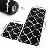 Delxo Kitchen Rug Set ,17"x48"+17"x24" Non Slip Machine Washable Kitchen Rugs and Mats Set Kitchen Mat Rug Runner Set Indoor Outdoor Entry Rug Floor Carpet (Black - delxousa