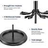 Delxo 5 Pcs Heavy Duty Steel Fireplace Tool Set Black Cast Fire Place Tool Set with Log Holder Fire Pit Stand Rustic Tongs Shovel Antique Broom Chimney Poker Wood Stove Hearth Accessories Set - delxousa