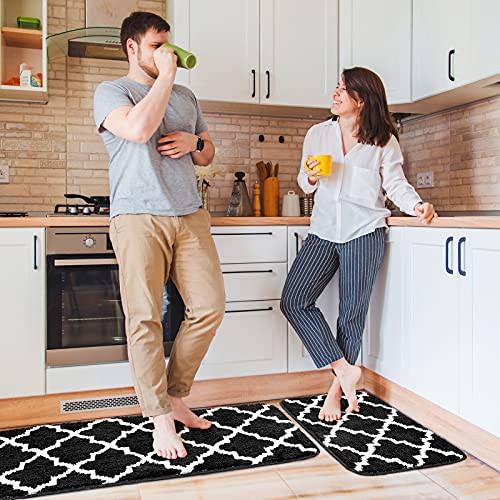 Kitchen Utensils Rugs Black Kitchen Mats for Floor 2 Piece, Anti Fatigue  Floor Mat for Kitchen, Kitchen Floor Mats for in Front of Sink and Kitchen