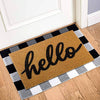 Delxo Cotton Buffalo Plaid Rug,27.5"x43.5" Hand-Woven Indoor or Outdoor Rugs for Layered Door Mats Washable Carpet for Front Porch/Kitchen/Farmhouse/Entryway (Black&White) - delxousa