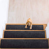 Delxo 8"x30" Stair Treads Non-Slip Carpet 7-Pack Anti-Slip Stair Runner for Wooden Steps, Kids, Elders, and Dogs,Pre Applied Adhesive (Black) - delxousa