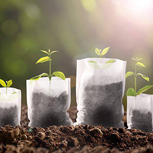 Delxo 400Pcs 4 Size Biodegradable Non-Woven Nursery Bags Plant Grow Bags Fabric Seedling Bags Home Garden Supply - delxousa