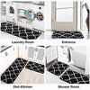 Delxo Kitchen Rug Set ,17"x48"+17"x24" Non Slip Machine Washable Kitchen Rugs and Mats Set Kitchen Mat Rug Runner Set Indoor Outdoor Entry Rug Floor Carpet (Black - delxousa