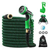 Delxo 100Ft Expandable Garden Hose Kit Include 7,Flexible Water Hose with 9-Function High-Pressure Metal Spray Nozzle, Leakproof Design 3/4 Solid Brass Fittings Lightweight But Heavy Duty Hose Green - delxousa