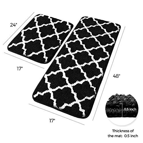 Delxo Kitchen Mats Set 2 Pieces Super Absorbent Microfiber Kitchen Rugs  Machine Washable Non Slip Kitchen Floor Mat for