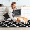 Delxo Kitchen Mats Set 2 Pieces Super Absorbent Microfiber Kitchen Rugs Machine Washable Non Slip Kitchen Floor Mat for Kitchen,Floor,Bathroom,Sink,Laundry,17"X24"+17"X48" Black - delxousa